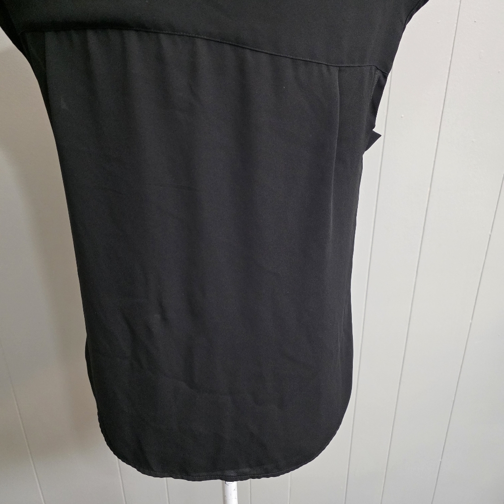 J. Crew Cap Sleeve Crepe Black Top Size Sp - Picture 9 of 12